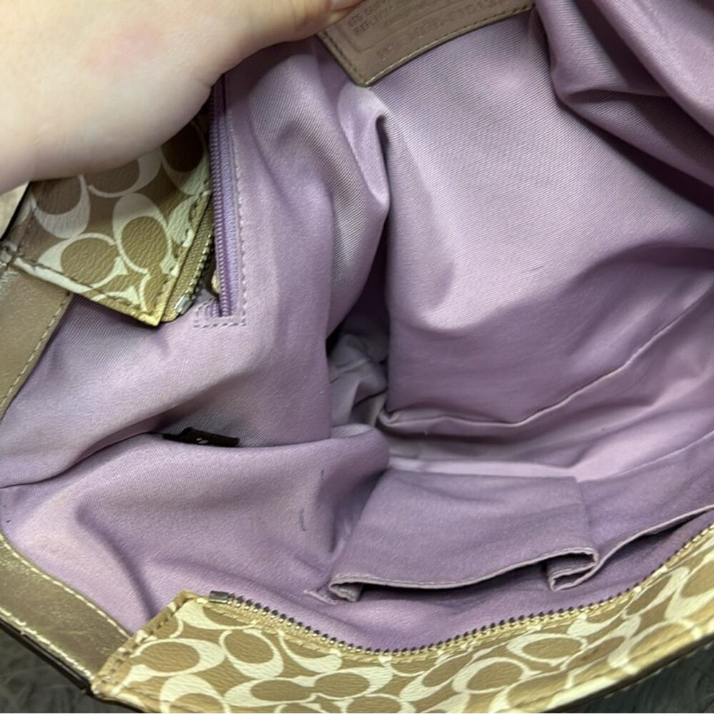 Coach Gold and Cream Shoulder Bag - Picture 11 of 12